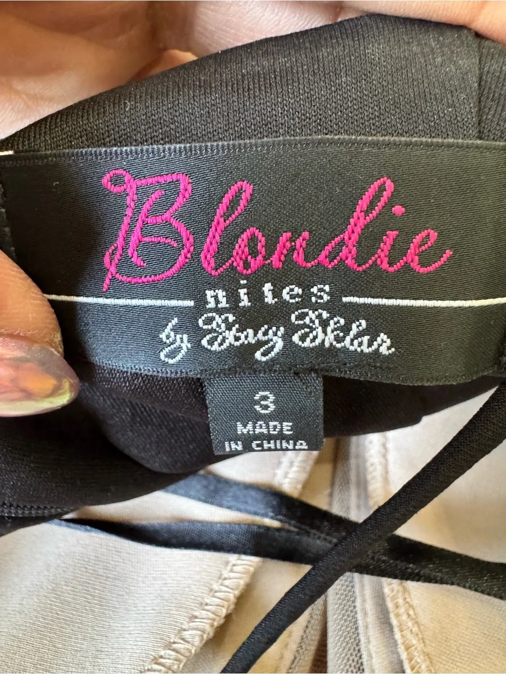 Blondie Nites Black Rhinestone Bodycon Cocktail Dress Juniors Size 3 - Picture 8 of 8